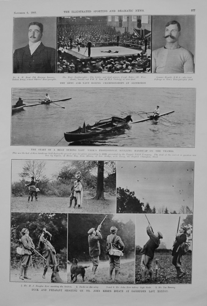 Duck and Pheasant Shooting on Mr. John Kerr's Estate at Gaddesden Last Monday. 1909