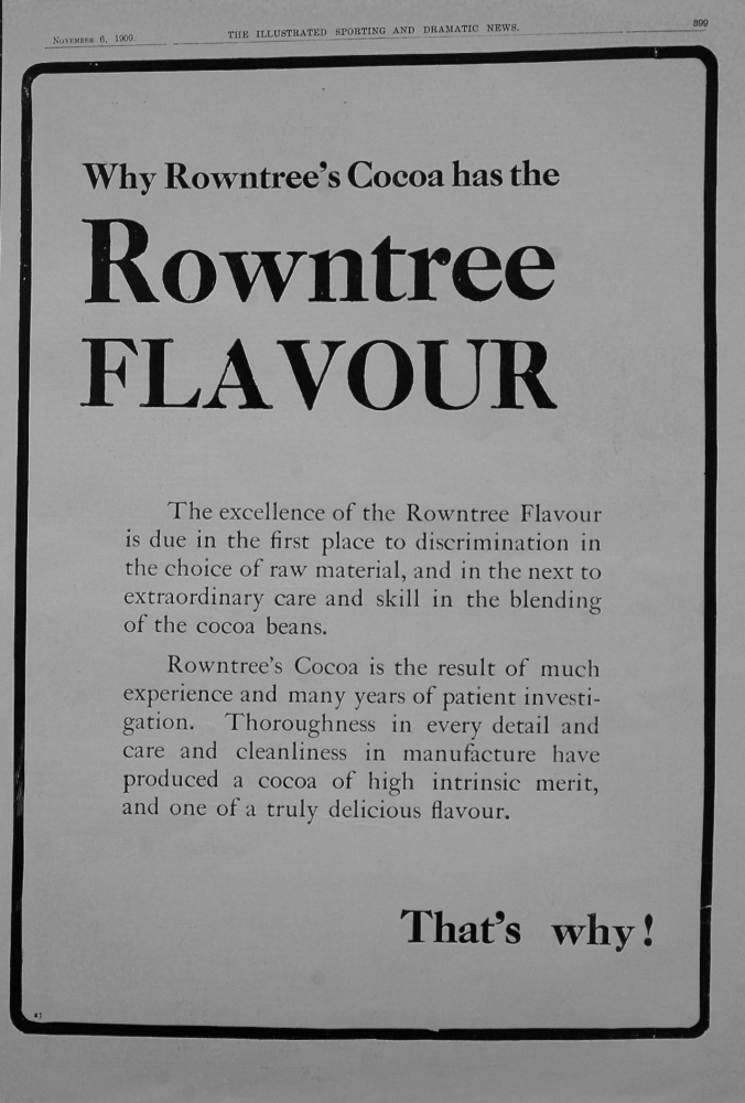 Rowntree's Cocoa. 1909