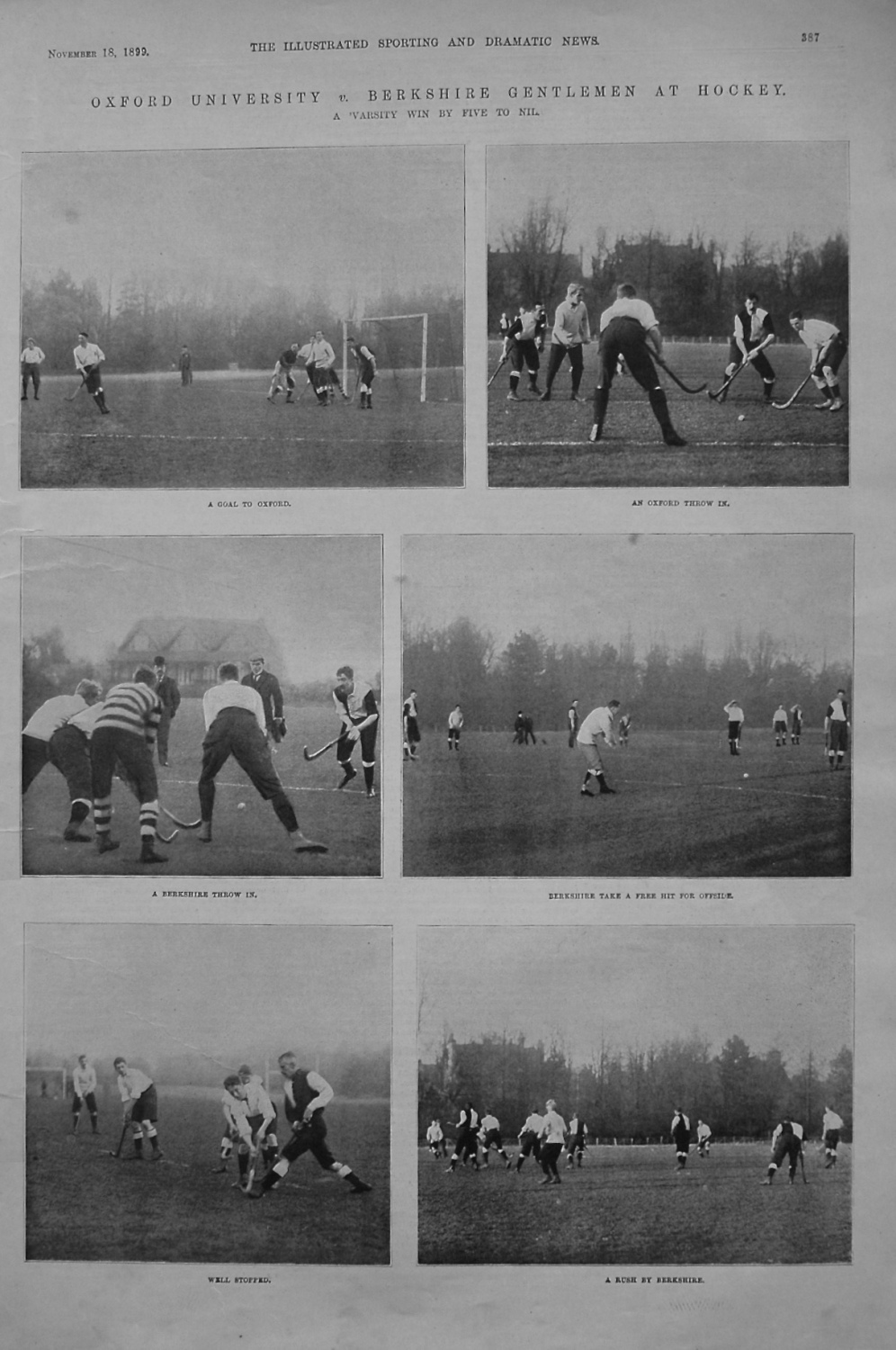 Oxford University v. Berkshire Gentlemen at Hockey. 1899