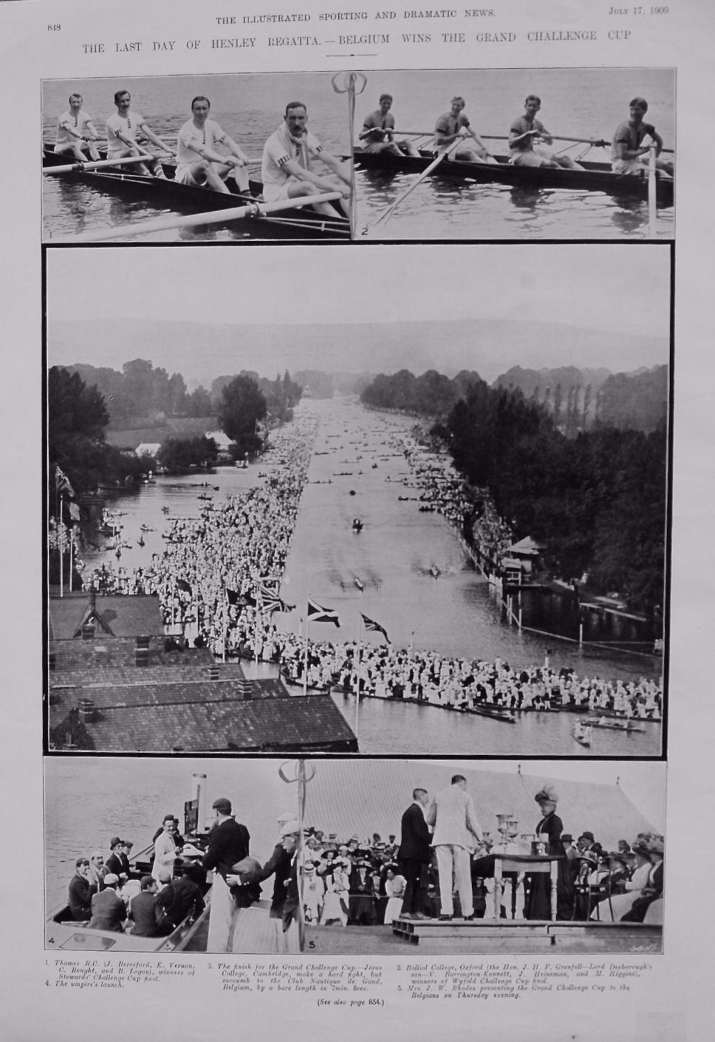 Last Day of Henley Regatta. - Belgium wins the Grand Challenge Cup. 1909