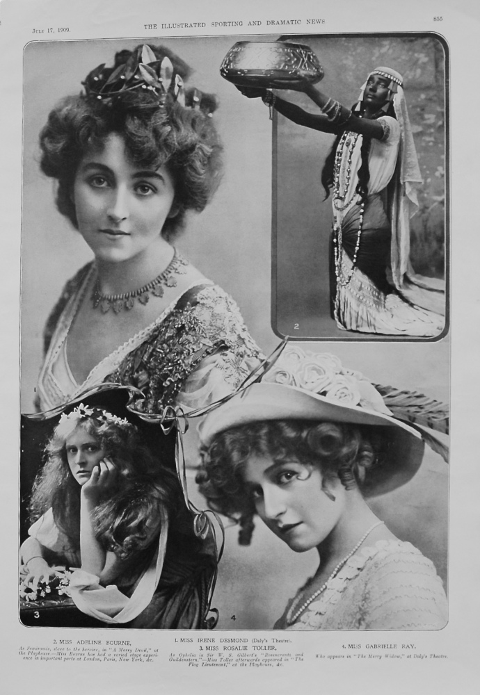 Actresses from the Stage. July 17th 1909.