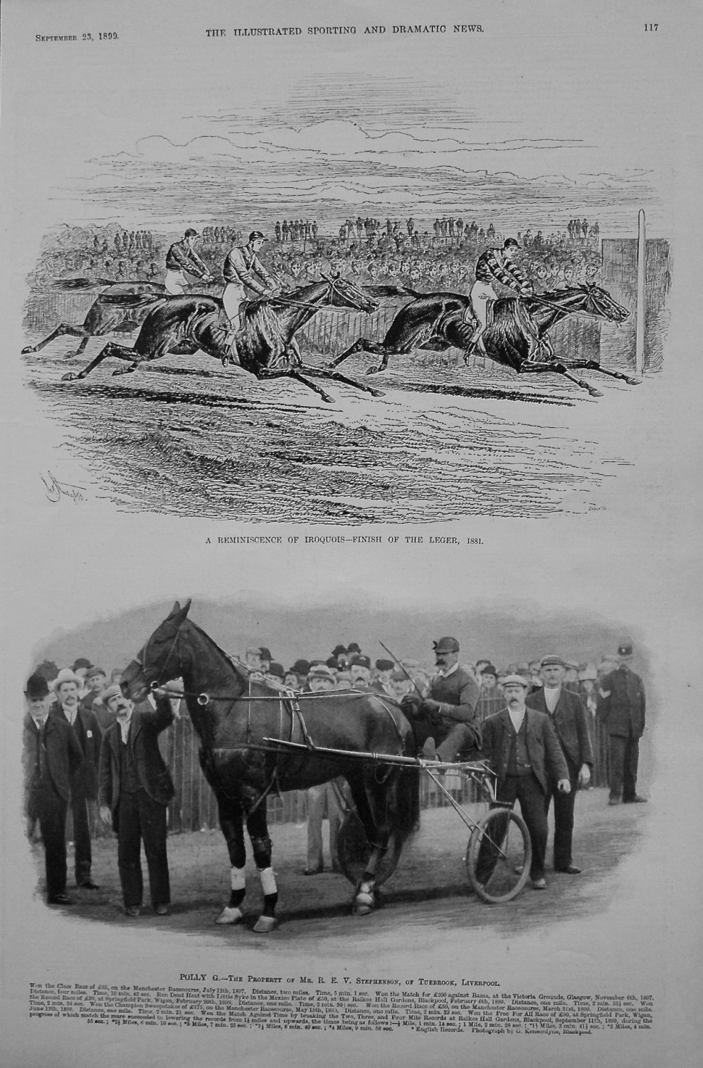 A Reminiscence of Iroquois - Finish of St. Leger, 1881.