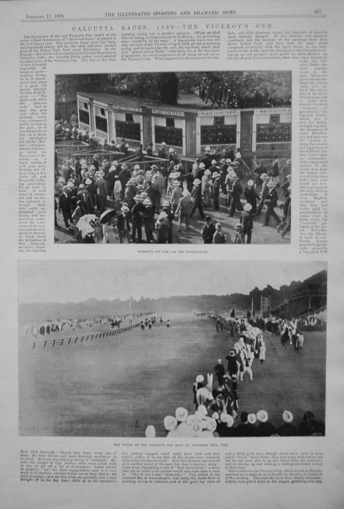 Calcutta Races, 1899 - The Viceroy's Cup.
