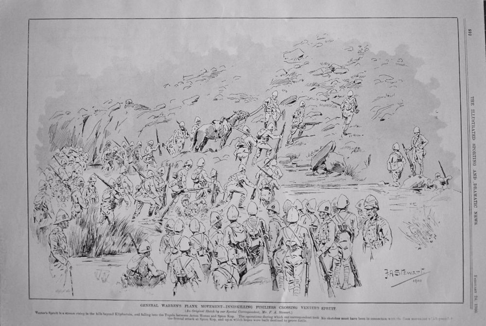 General Warren's Flank Movement - Inniskilling Fusiliers Crossing Venter's 