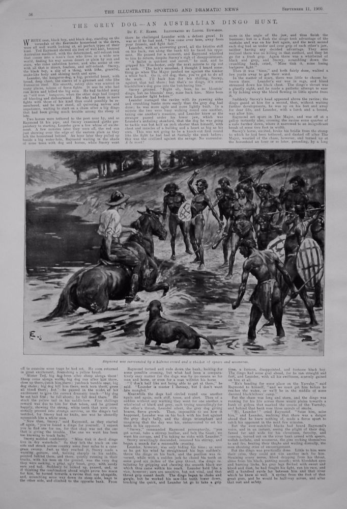 The Grey Dog. - An Australian Dingo Hunt. 1909