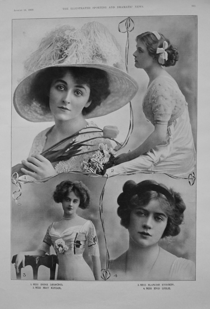 Actresses from the Stage. August 14th 1909.