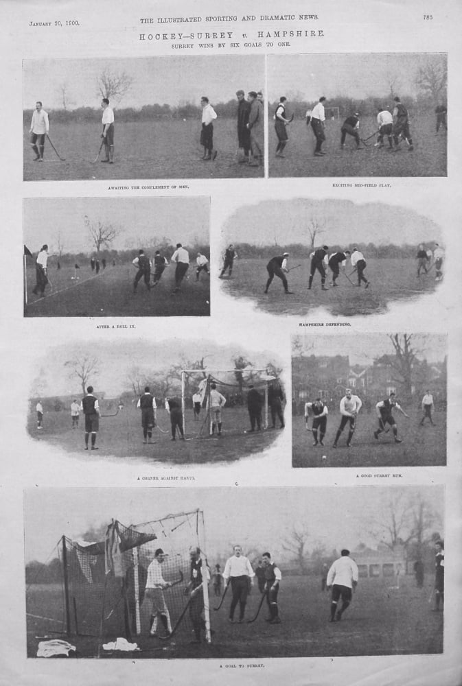 Hockey - Surrey v. Hampshire. 1900