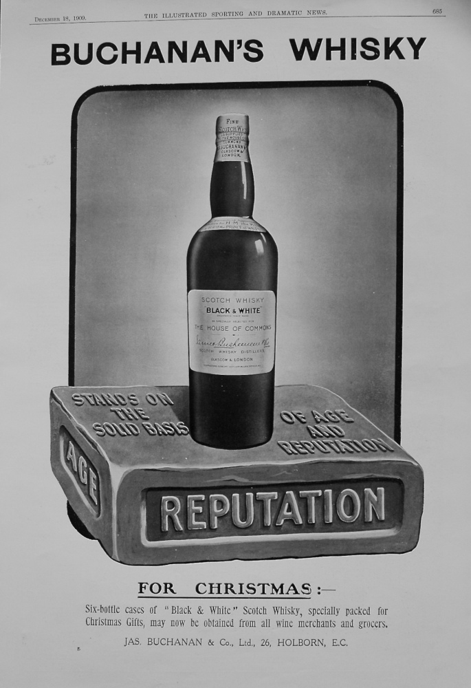 Buchanan's Whisky. 1909