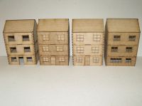 Three storey houses - 28mm scale - pack of 4