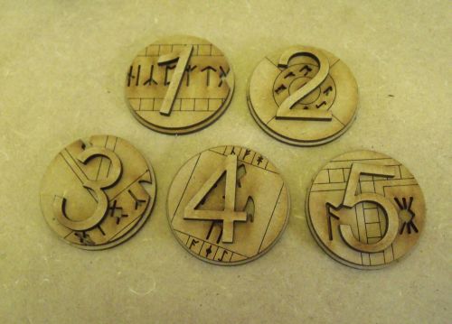Ancient rune 40mm Markers, (Objectives and hull points)