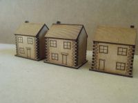 5x 10mm Stone houses with windows