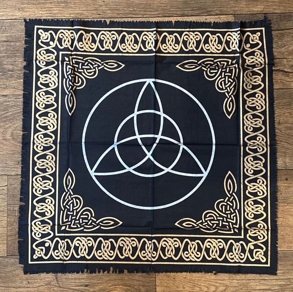 Black and Gold Triquetra Altar Cloth 65 cm x 65 cm