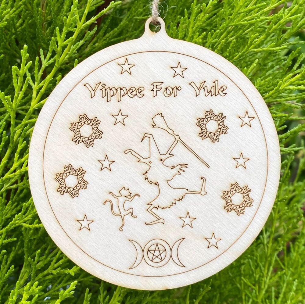 Hand Crafted Yippee for Yule Wooden Decoration