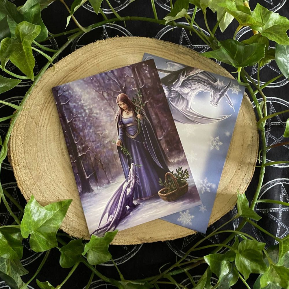 Solstice Gathering ~  Yule Card by Anne Stokes