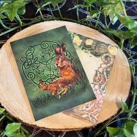 Celtic Hare ~ Greeting Card by Brigid Ashwood