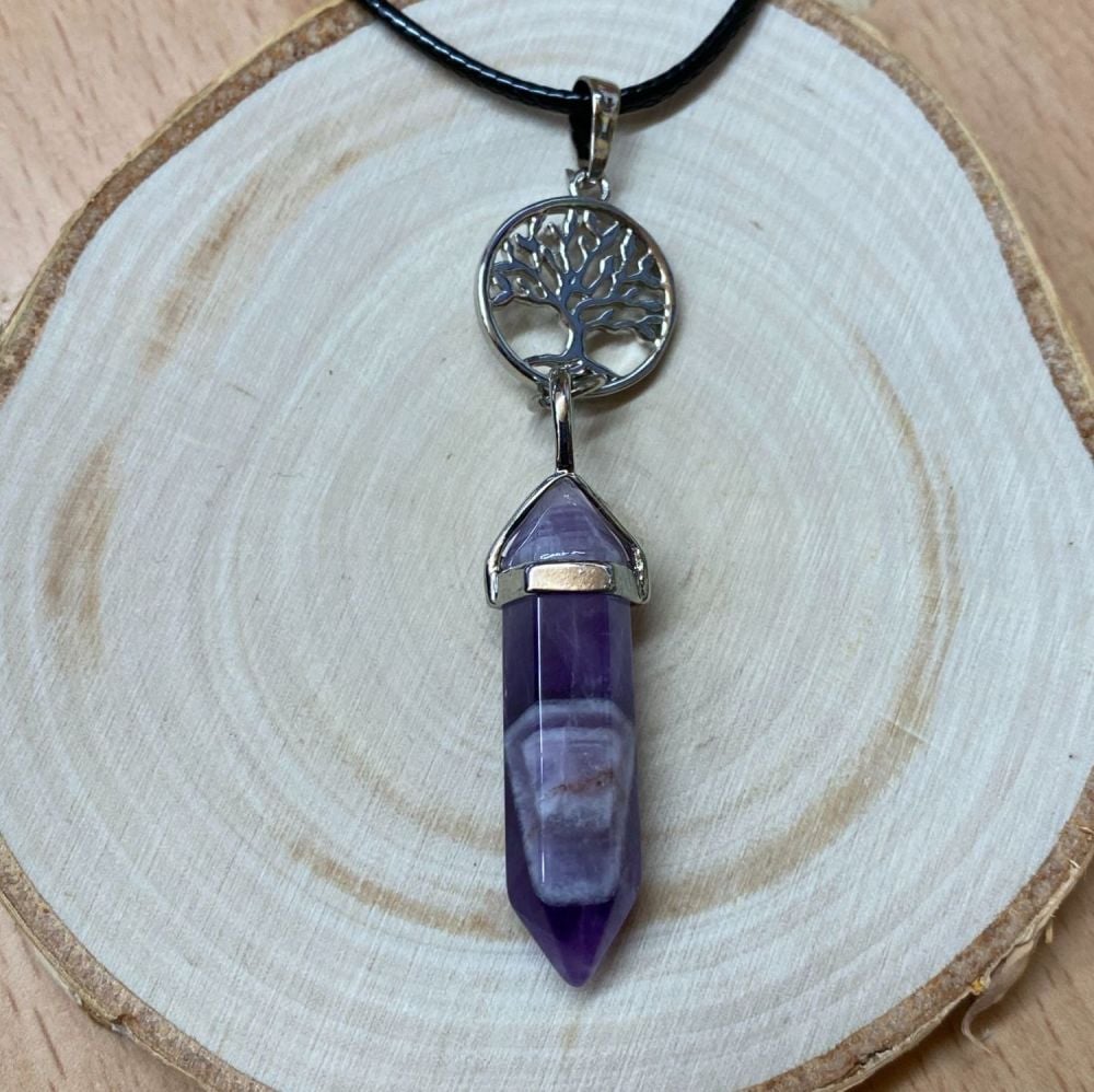 Tree of Life Pendant with Amethyst Point