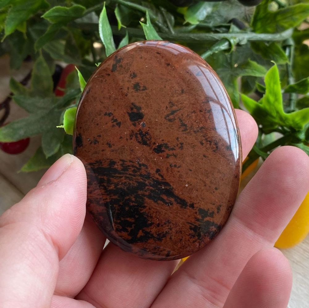 Mahogany Obsidian Palm Stone #3