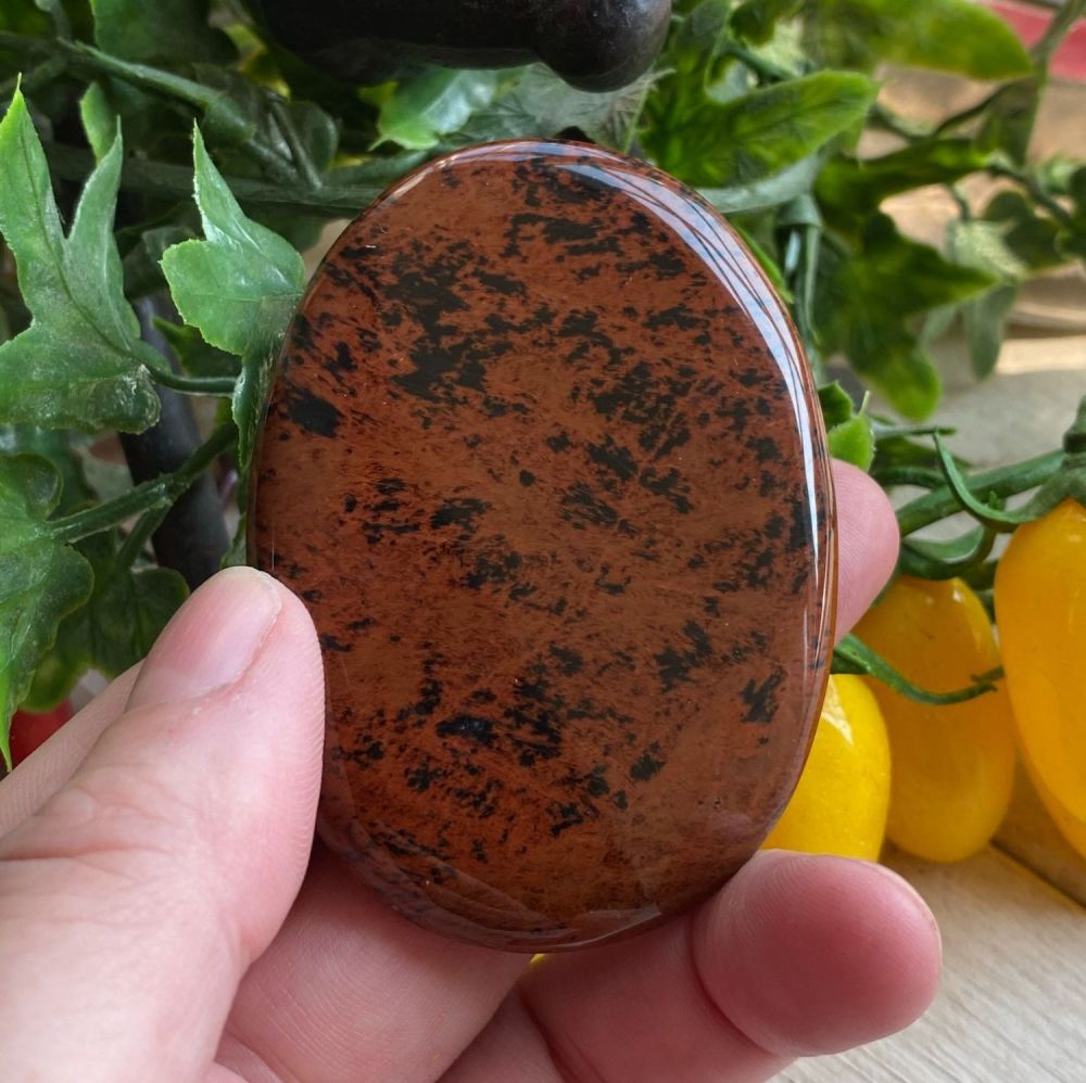 Mahogany Obsidian Palm Stone #4
