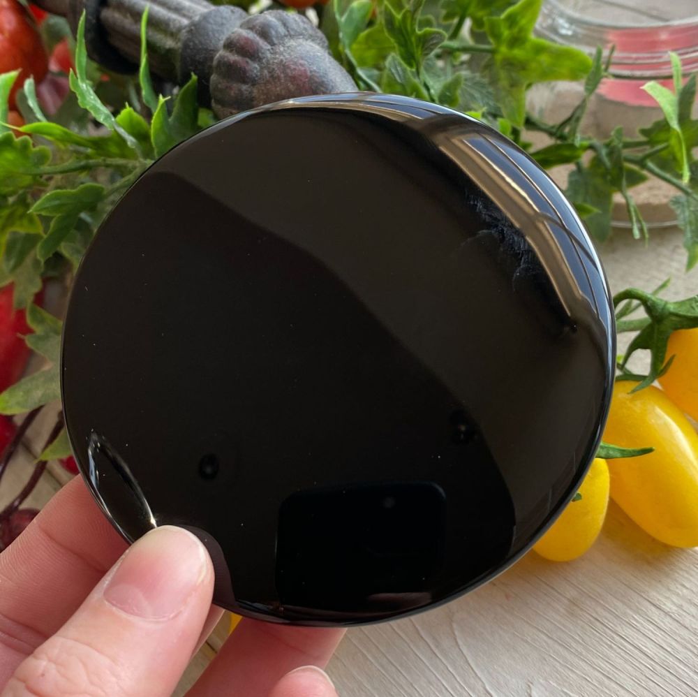 Black Obsidian Scrying Mirror ~ Large