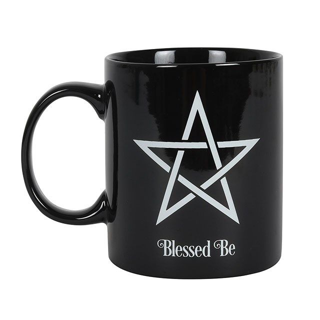 Blessed Be Pentagram Black Mug