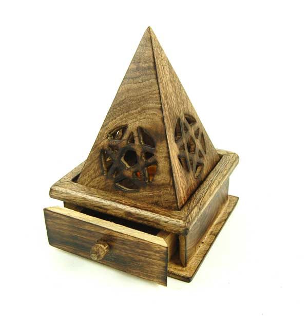 Wooden Pyramid Incense Cone Burner