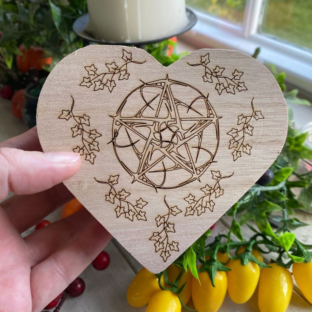 Heart Box with Decorative Pentagram Design