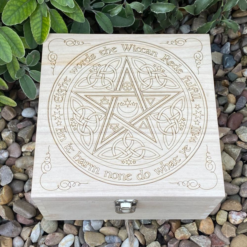 Wiccan Rede Wooden Storage Box