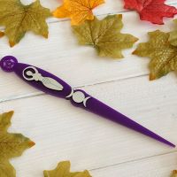 Hand Crafted Purple and Silver Goddess and Triple Moon Athame