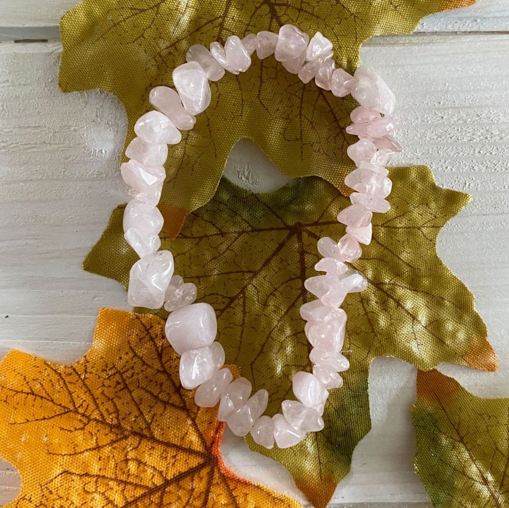 Rose Quartz Crystal Chip Bracelet ~ SALE
