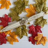 Hand Crafted Wood Athame with Pentagram and Triple Moon