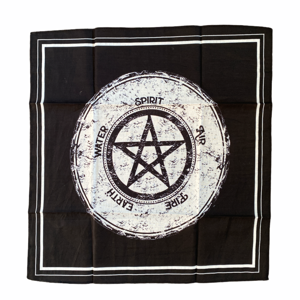 Pentagram and Elements Altar or Tarot Cloth 40 cm x 40 cm