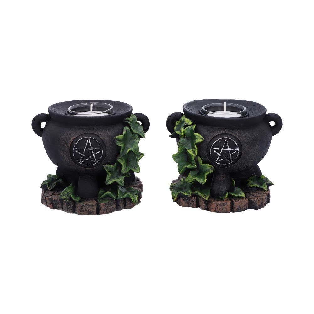 Ivy Cauldron T Light Candle Holders ~ Pair