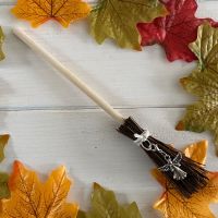 Hand Crafted Witches Broom with Guardian Angel Charm