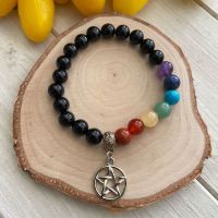 Chakra Bracelet with Pentagram Charm
