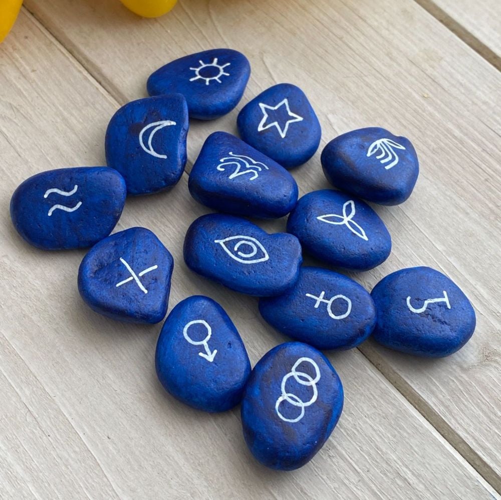 13 Witches Pocket Rune Stones  ~ Blue