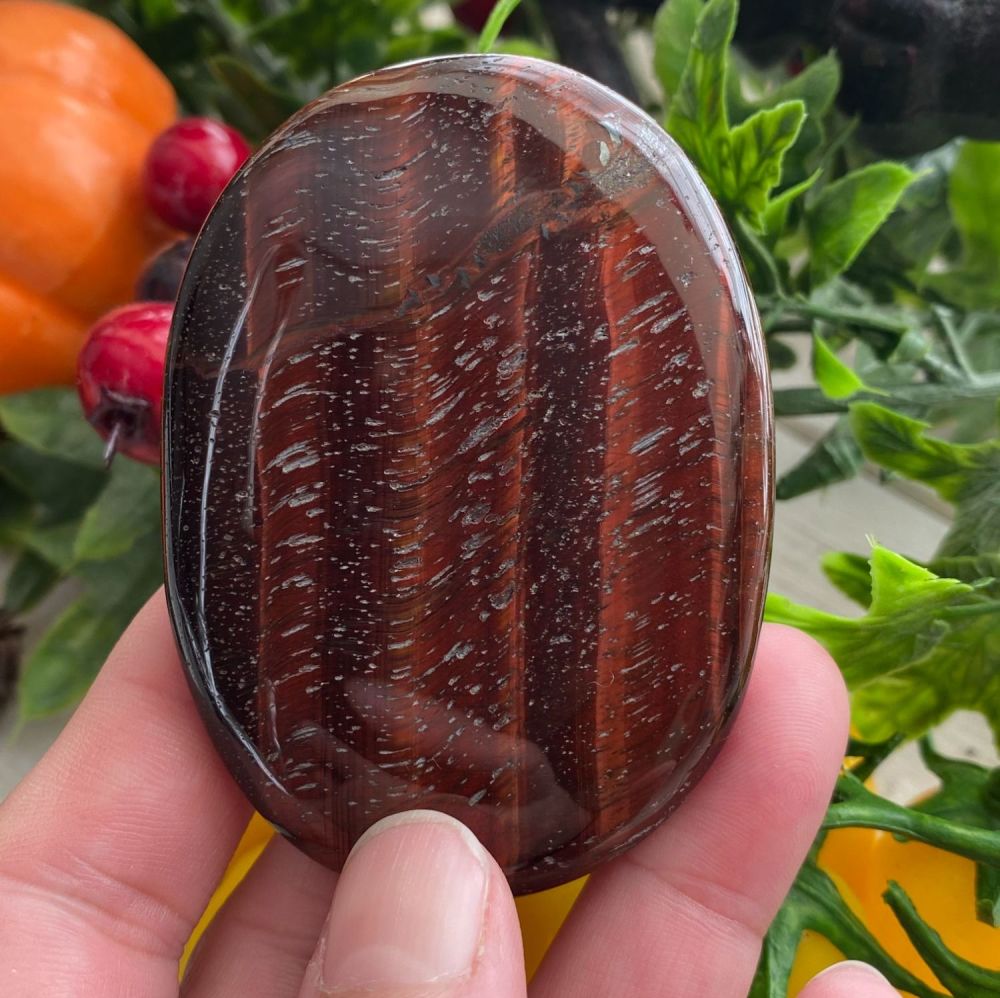 Red Tiger Eye Palm Stone #B1