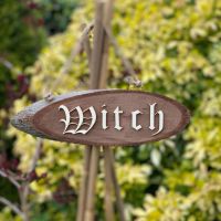 Witch Wooden Slice Sign