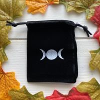 Black Velvet pouch with Triple Moon