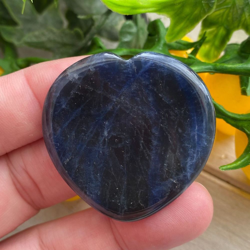 Sodalite Heart Thumb Stone #P1