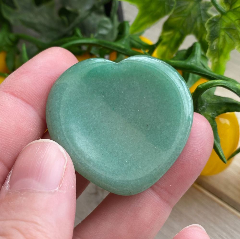 Green Aventurine Heart Thumb Stone ~ #P1