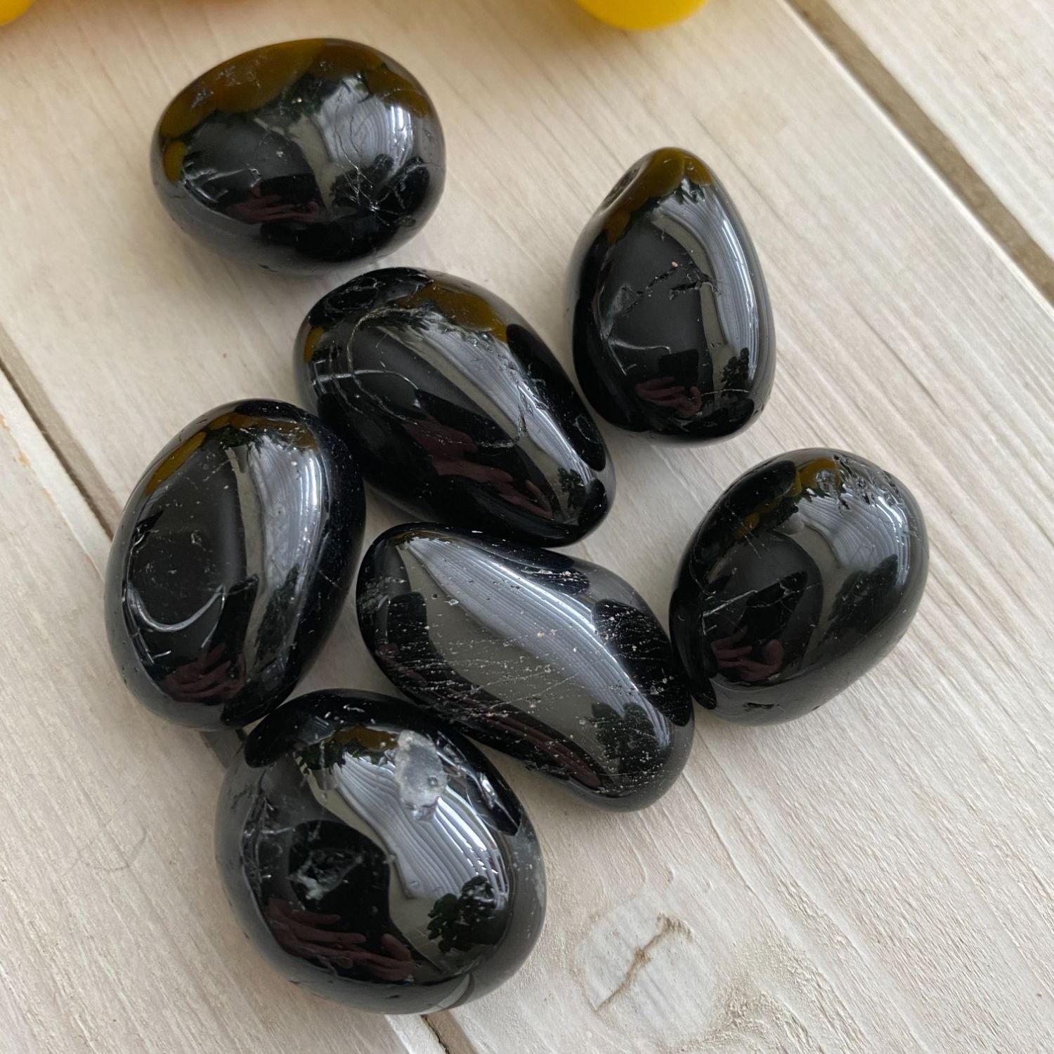 Tumbled black tourmaline top