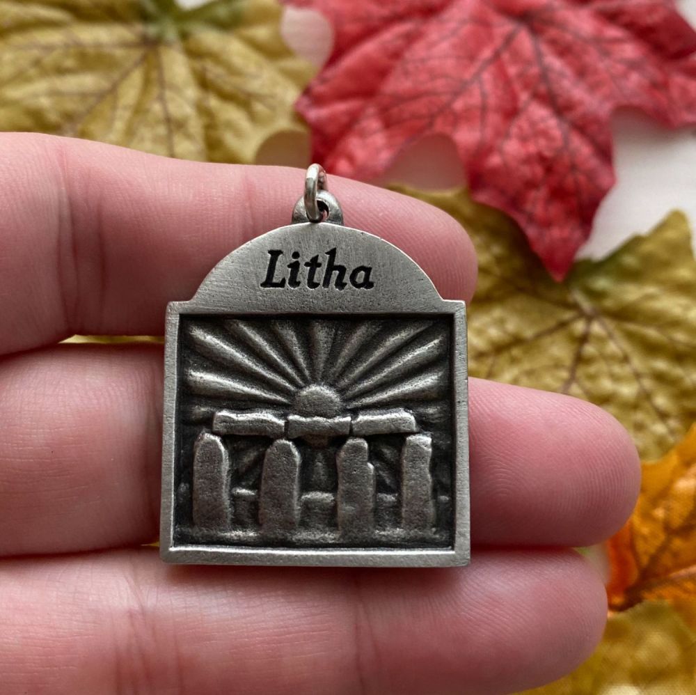 Pewter Sabbat Pendant ~ Litha