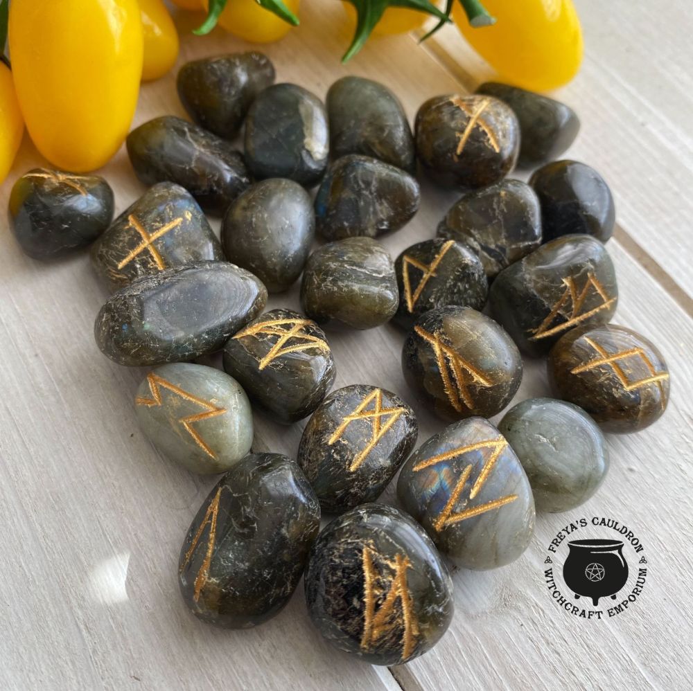 Labradorite Crystal Runes and Info Booklet