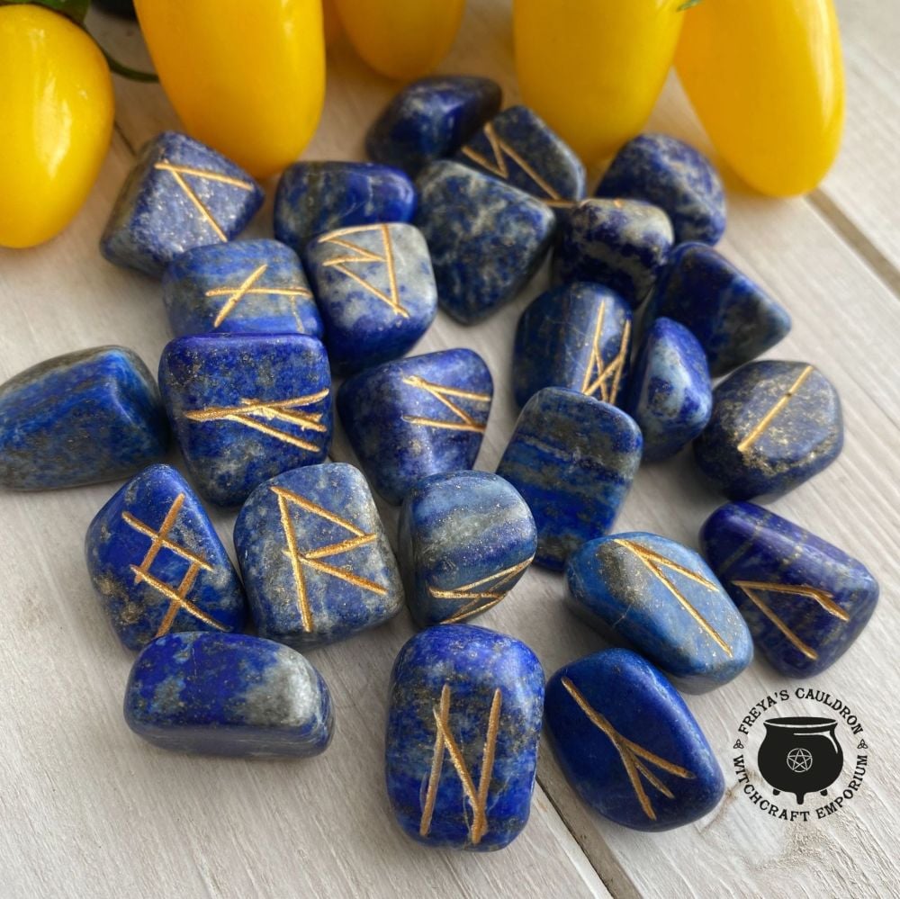 Lapis Lazuli Crystal Runes and Info Booklet