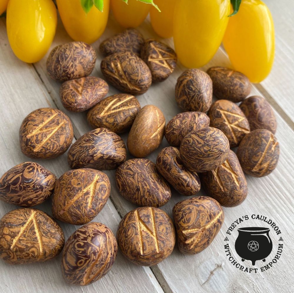 Snake Jasper Crystal Runes and Info Booklet