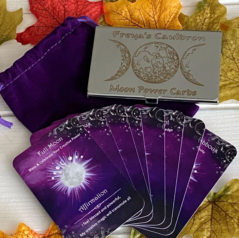 Moon Power Cards with engraved silver box ~ SALE