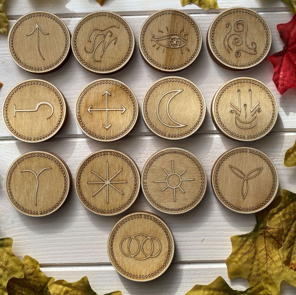13 Wooden Witches Runes