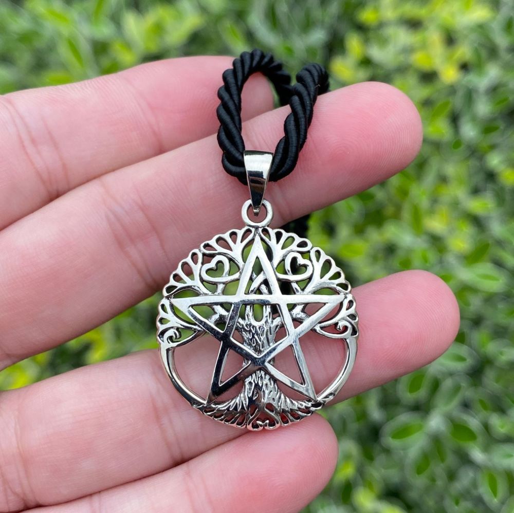Tree of Life and Pentagram 925 Sterling Silver Pendant 