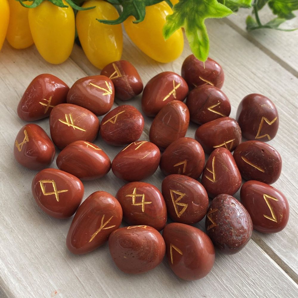 Red Jasper Crystal Runes and Info Booklet ~ SALE