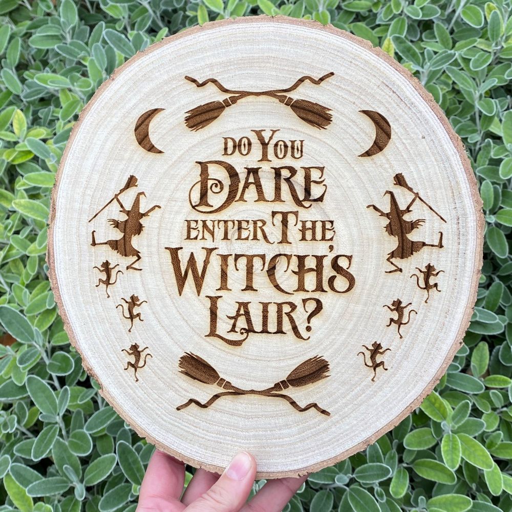 Witches Lair Wooden Log Slice